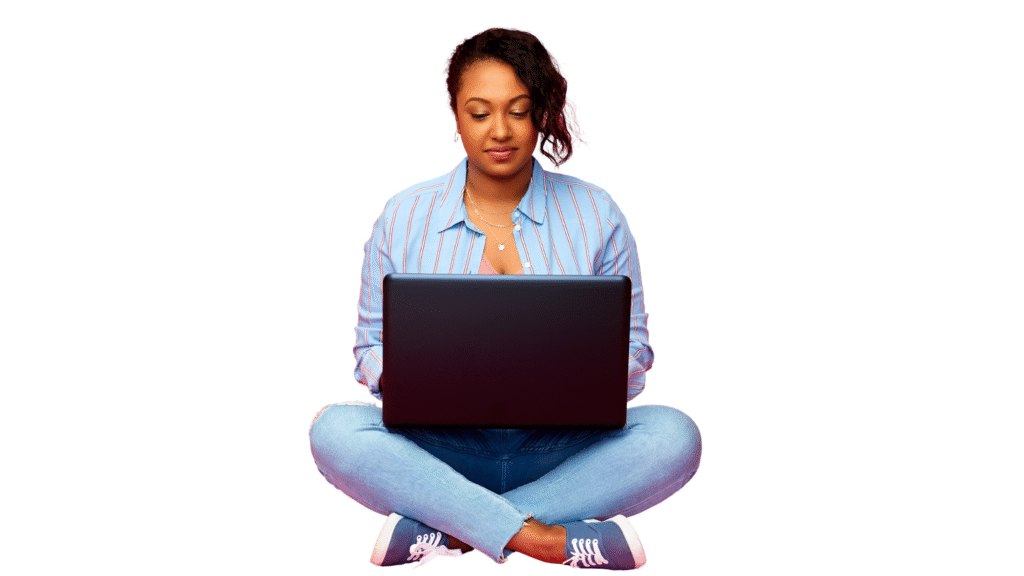 Paciente em uma consulta online com a Dra. Ines Moura (pág. teleatendimento) - versão desktop e mobile